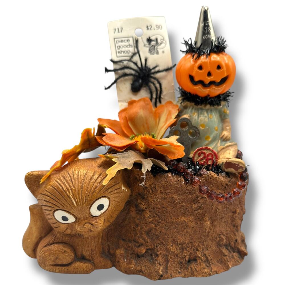 Halloween Assemblage - Frights and Delights Decorative Centerpiece